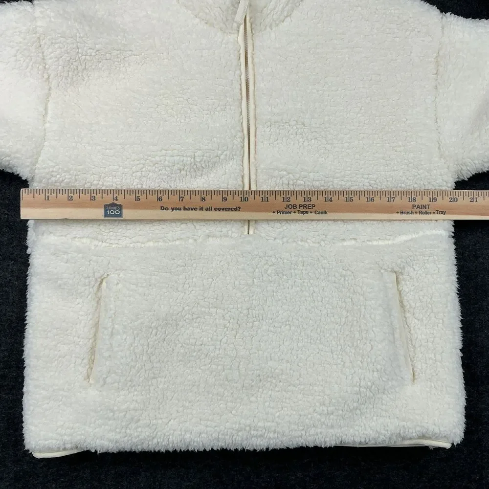 Sundance Heidi Sherpa Half Zip Pullover sz S Cozy Vanilla Cream Teddy‎ Coat BOHO